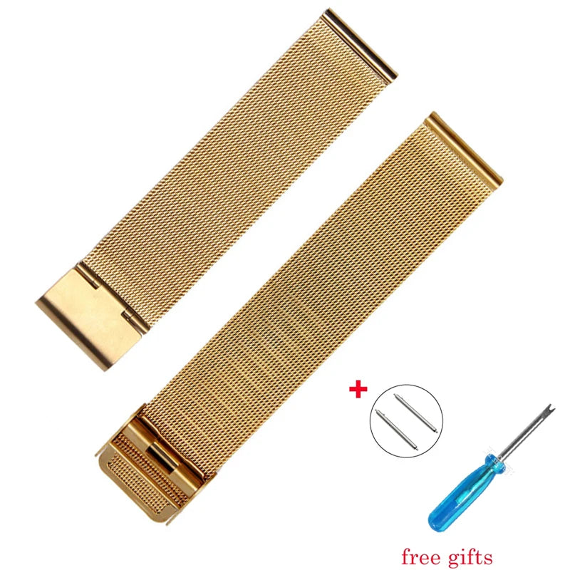 *High quality* Watch Band 8mm 10mm 12mm 14mm 16mm 18mm 20mm 22mm 24mm Milanese Watchband For Watch C2 wristband For DW Watch