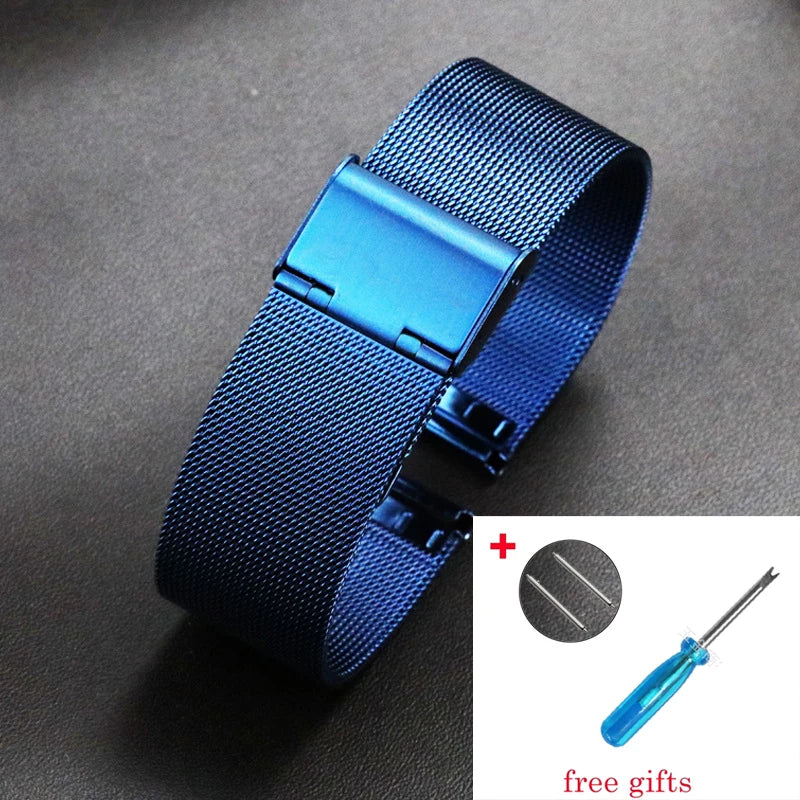 *High quality* Watch Band 8mm 10mm 12mm 14mm 16mm 18mm 20mm 22mm 24mm Milanese Watchband For Watch C2 wristband For DW Watch