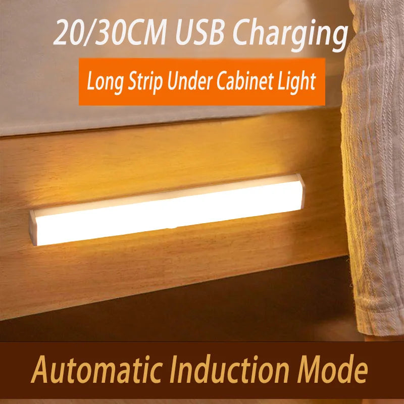 LED Motion Sensor Light Night Light Wireless USB Under Cabinet Light For Kitchen Cabinet Bedroom Wardrobe Sensor Indoor Lighting