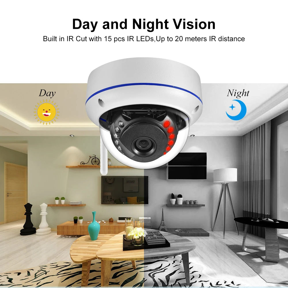 Gadinan 5MP 3MP Wifi Camera Video Surveillance Audio Record Dome Vandal-proof Waterproof Outdoor iCSee IP Camera Email Alert