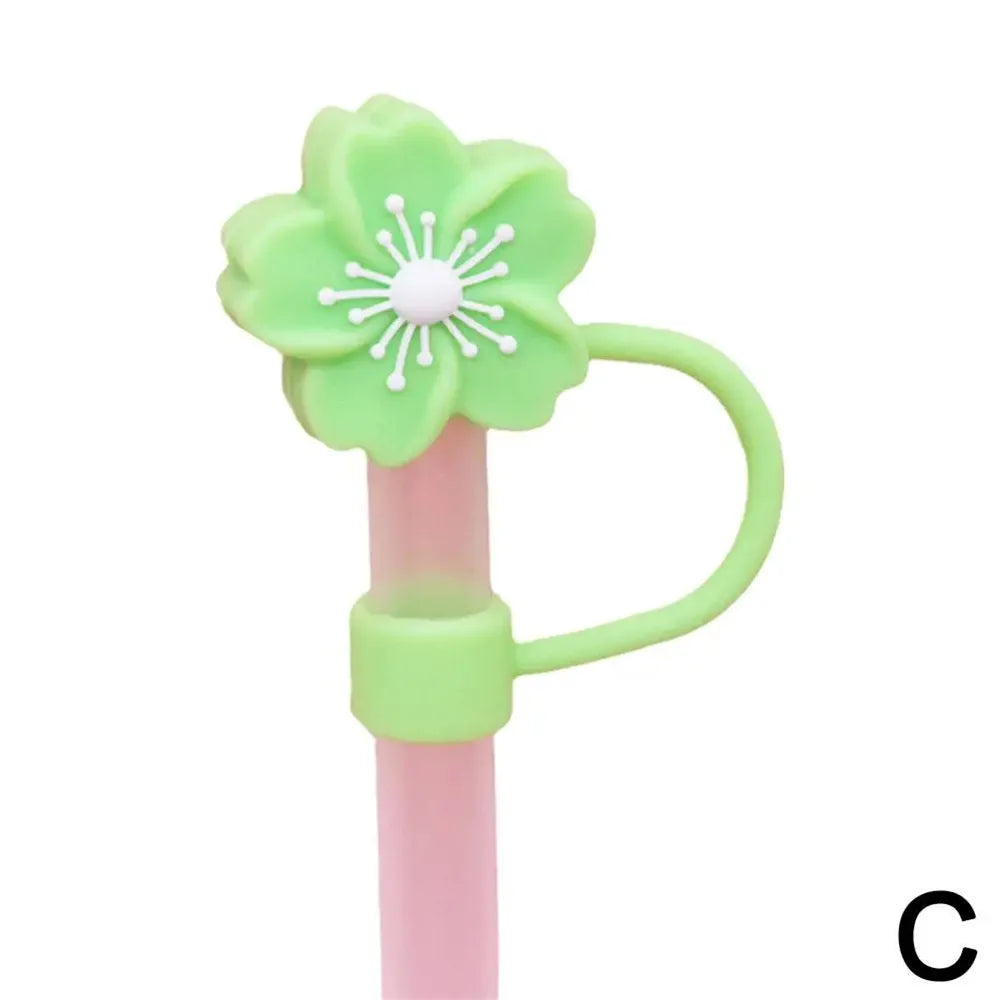 Flower Silicone Straw Covers For Water Glass Bottle Flower Shape Drinking Dust Cap Straw Tips Cover Cup Accessories For 8mm