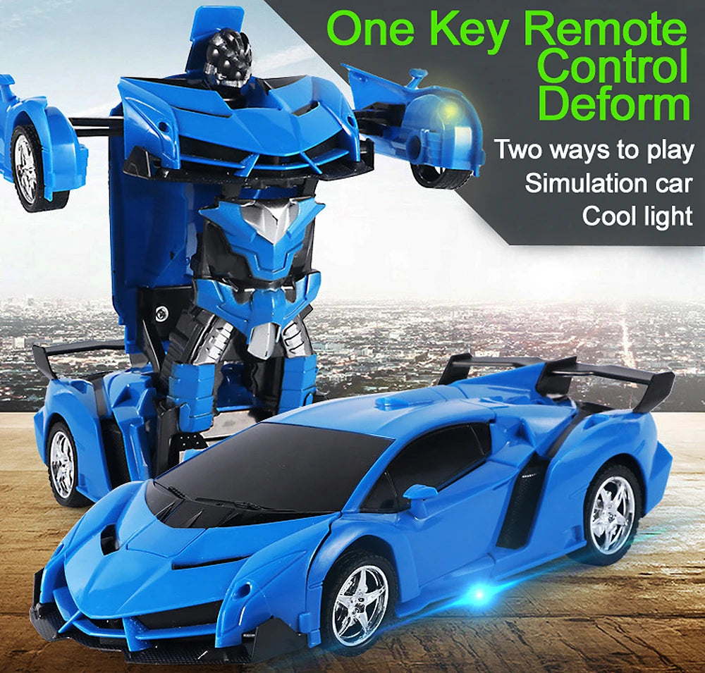 Electric RC Car 2 In 1 Transformation Robots Sports Vehicle Model Robots Boys Toys Remote Cool RC Deformation Cars Kid Toy Gifts