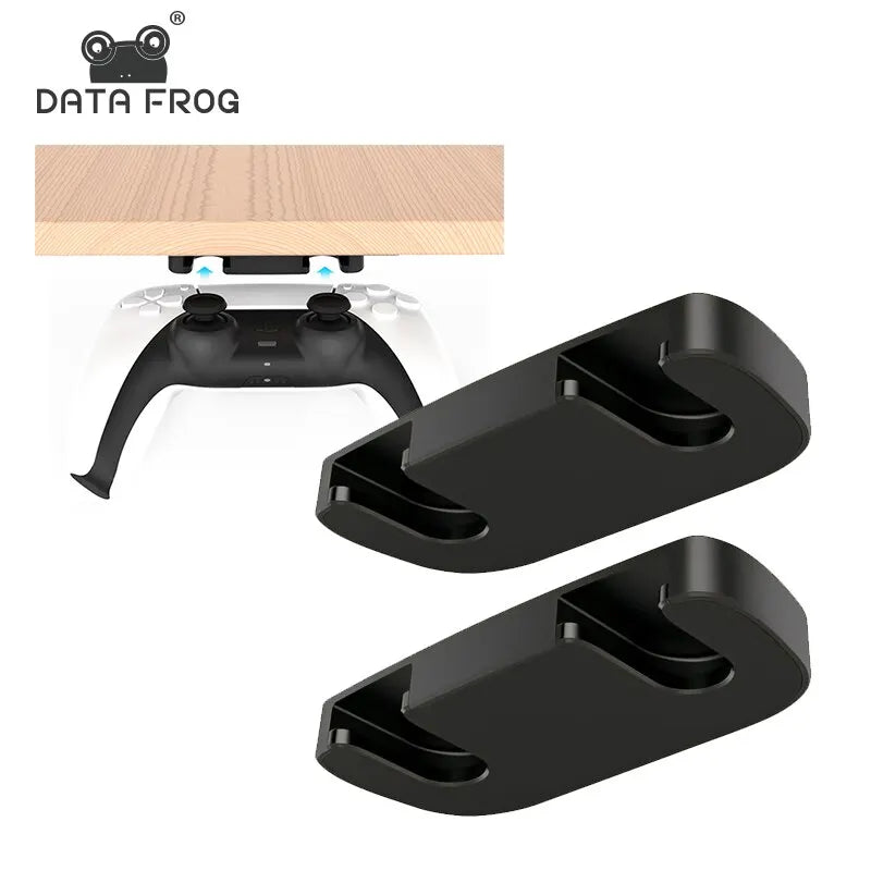 Data Frog Game Controller Hanger Holder for PS4 PS5 Under Table Hanging Storage Rack Adhesive Joystick Gamepad Accessories