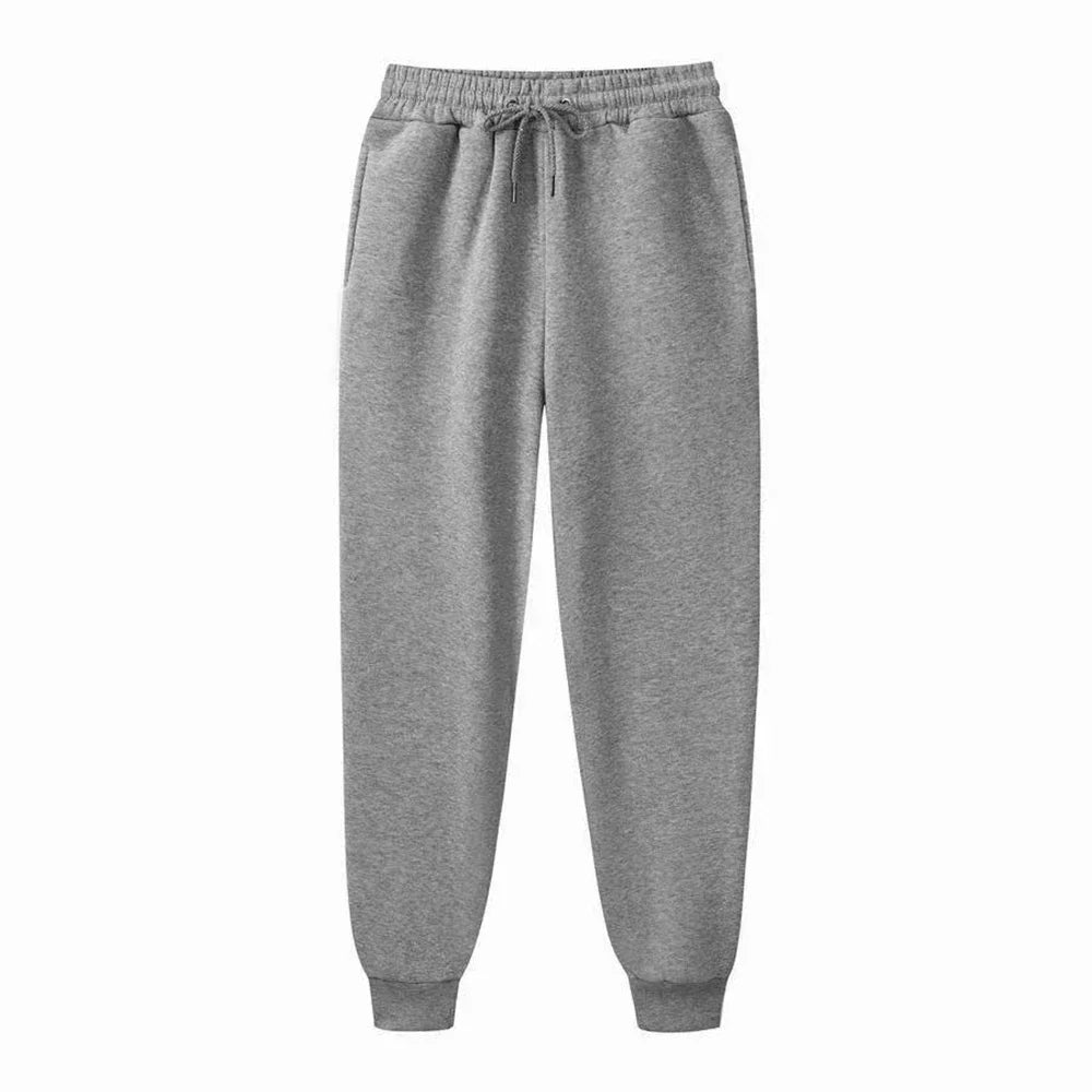 Mens Casual Pants Autumn Winter Fleece Sweatpants Men Running Jogger Sports Gym Trousers Fashion Solid Color Workout Long Pants