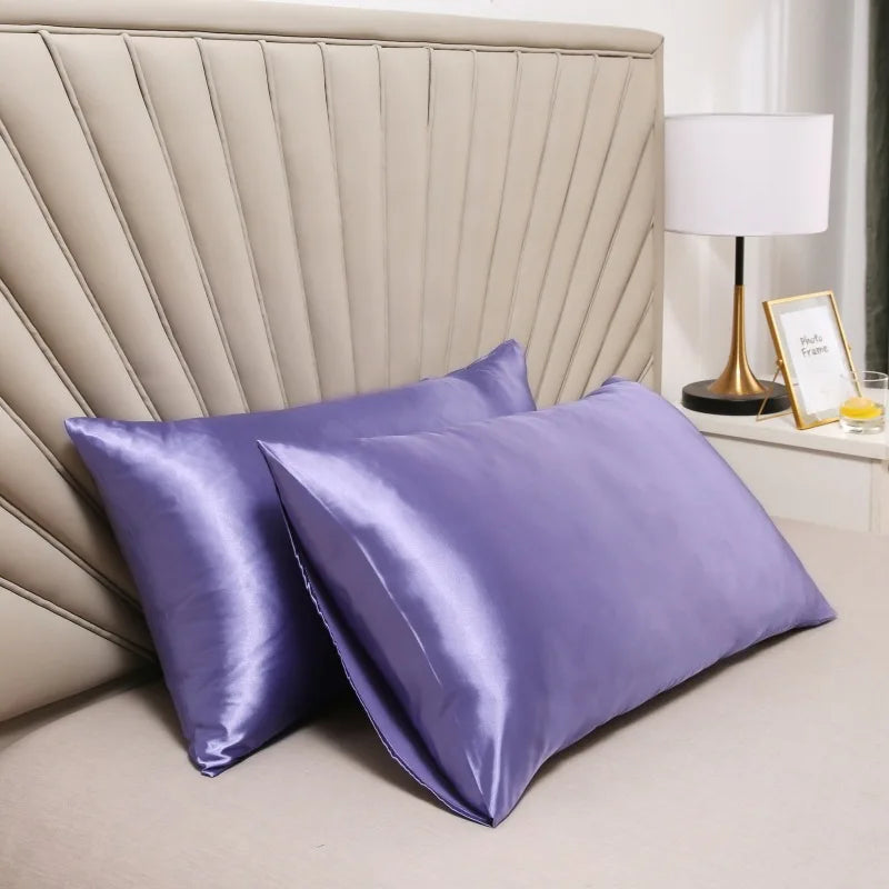 1PC Pure Satin Silk Soft Pillowcase Cover Bedding pillow Cover Rectangle Pillow Cases Bed Linings Multicolor