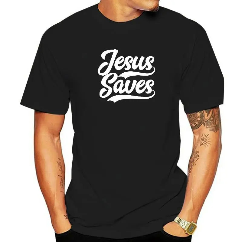 Jesus Saves Faith Based Quote Christian Pullover Hoodie Cosie Tshirts Fashionable Cotton Mens Tees Comfortable