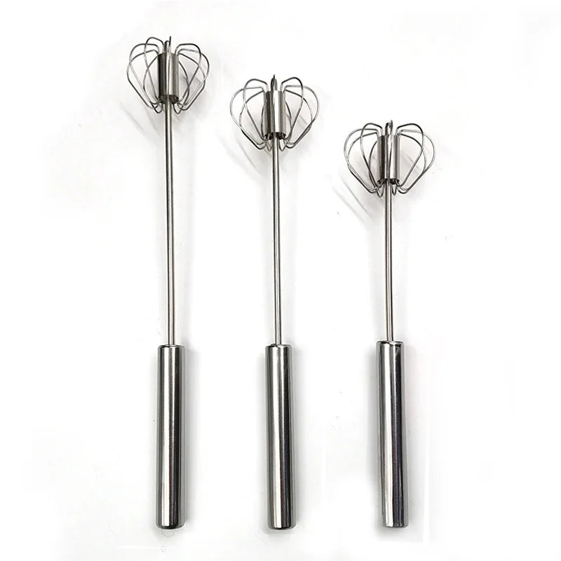 1/3Pcs Semi Automatic Egg Beater Stainless Steel Manual Hand Whisk Mixer Self-Turning Cream Utensils Kitchen Gadgets Egg Tools