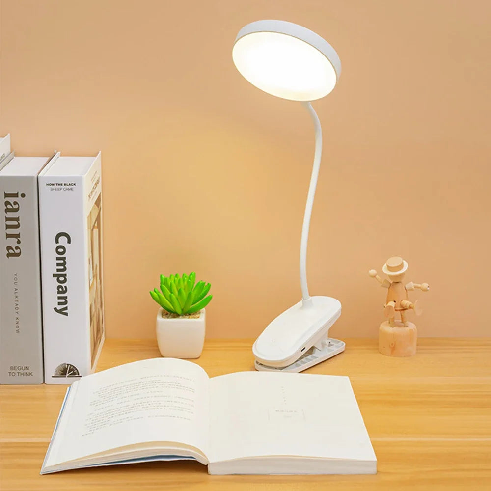 Led Table Lamp USB Rechargeable Night Light With Folding Clamp Study Stand Read Lamp Touch 3 Modes Dimming Eye Protection Light