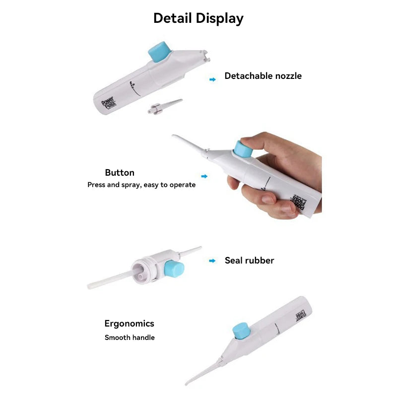 Manual High-Pressure Tooth Cleaner Household Oral Irrigator Portable Teeth Clean Water Dental Floss Manual Water Toothpick