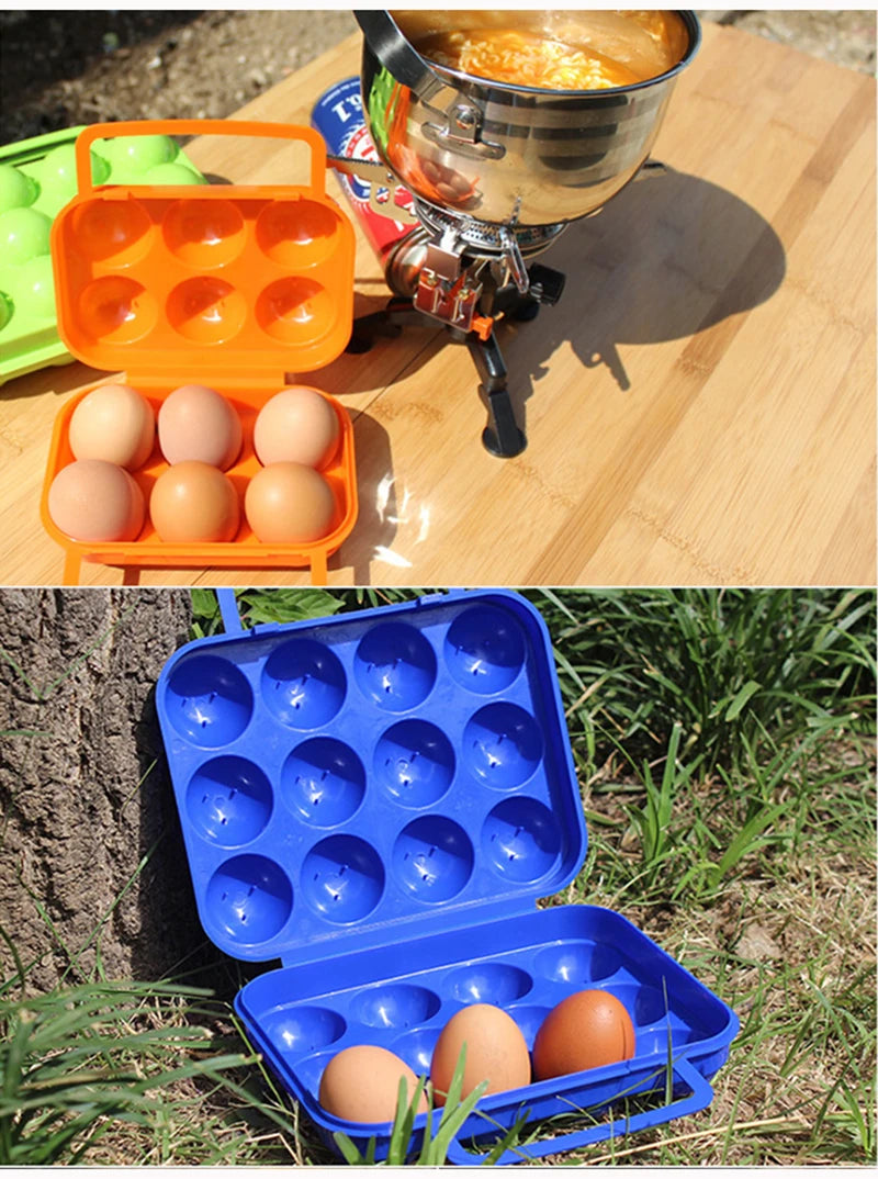 2/4/6/12 Grid Egg Storage Box Container Portable Plastic Egg Holder for Outdoor Camping Picnic Eggs Box Case Kitchen Organizer