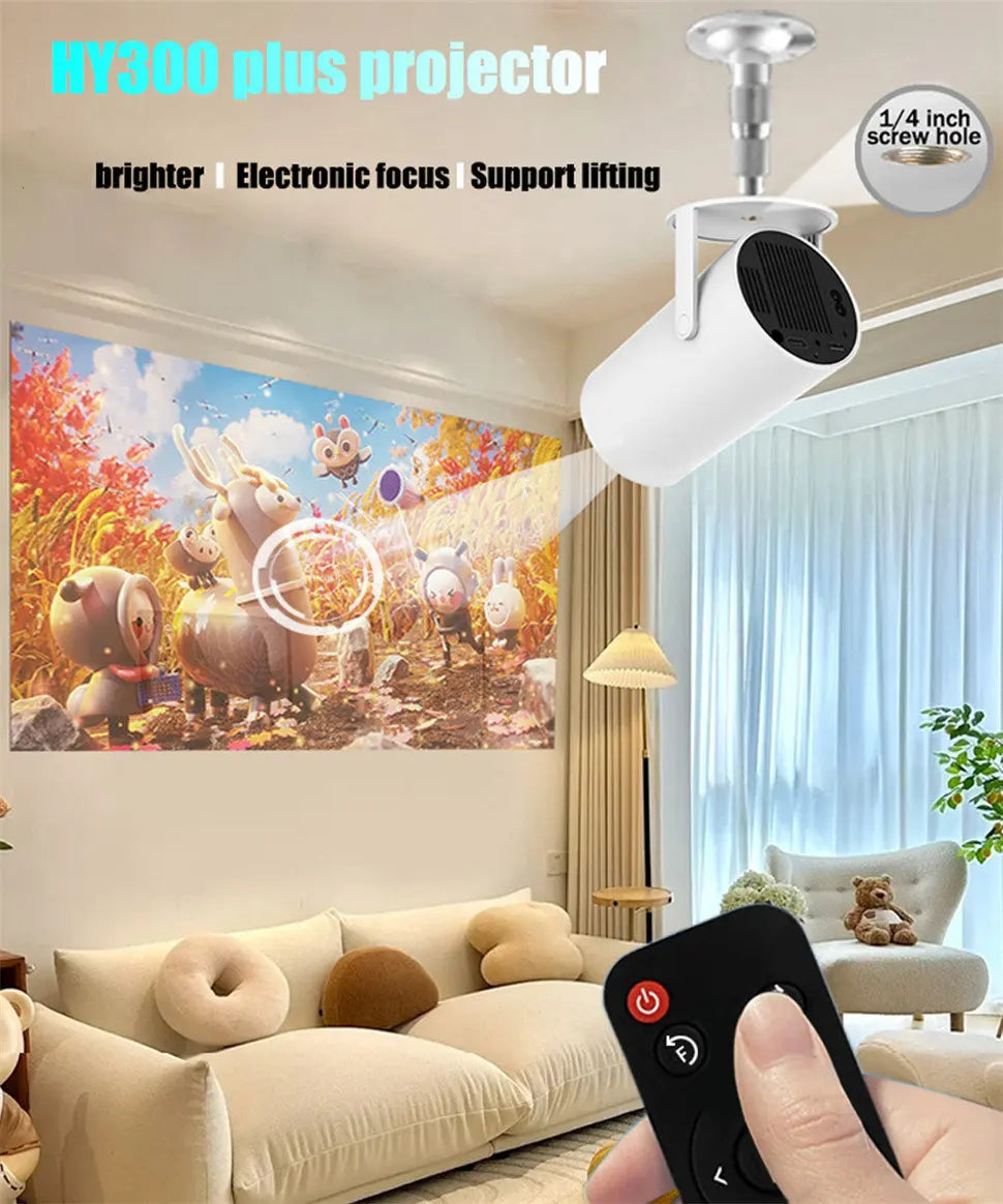 DITONG HY300 Plus HD Projector Portatil 4K 1280x720P Android Wifi LED Video Home Theater Cinema Phone Mini Games Proyector Movie