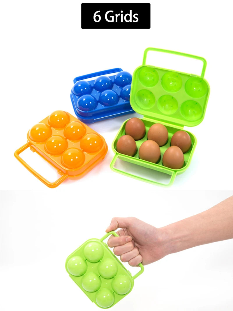 2/4/6/12 Grid Egg Storage Box Container Portable Plastic Egg Holder for Outdoor Camping Picnic Eggs Box Case Kitchen Organizer