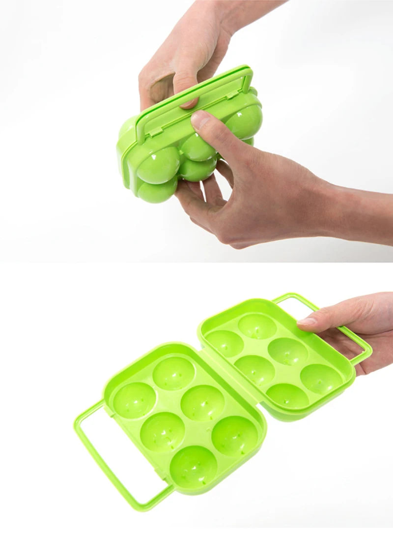 2/4/6/12 Grid Egg Storage Box Container Portable Plastic Egg Holder for Outdoor Camping Picnic Eggs Box Case Kitchen Organizer