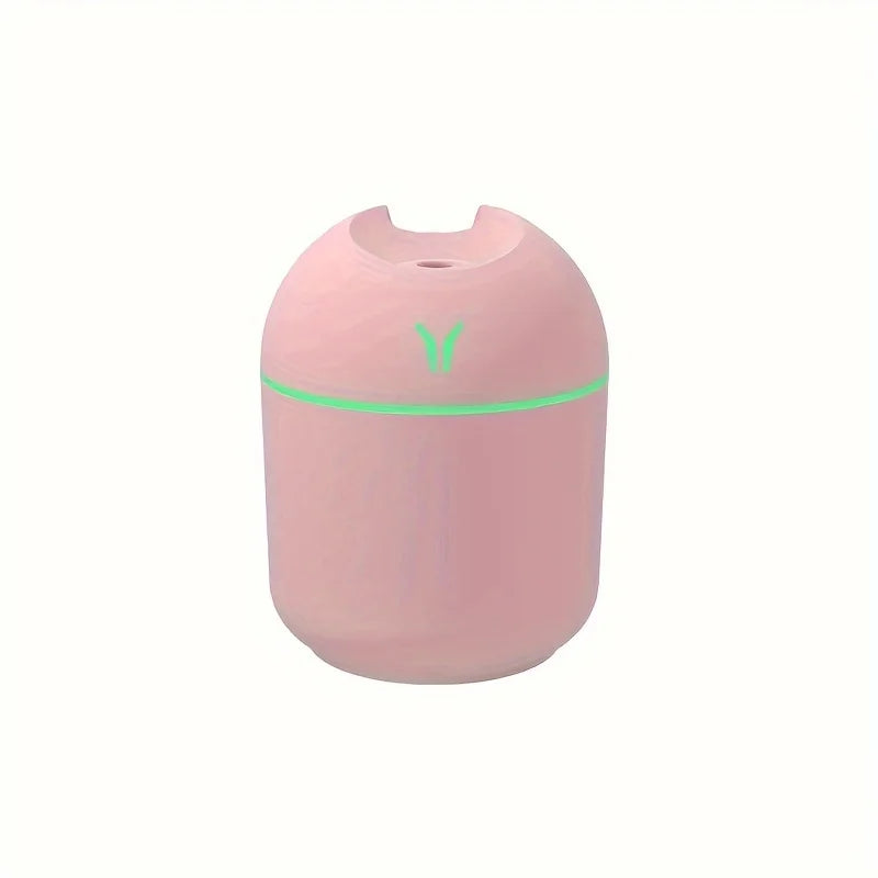 1pc Portable USB ultrasonic air humidifier, essential oil diffuser, car purifier with LED light romantic light