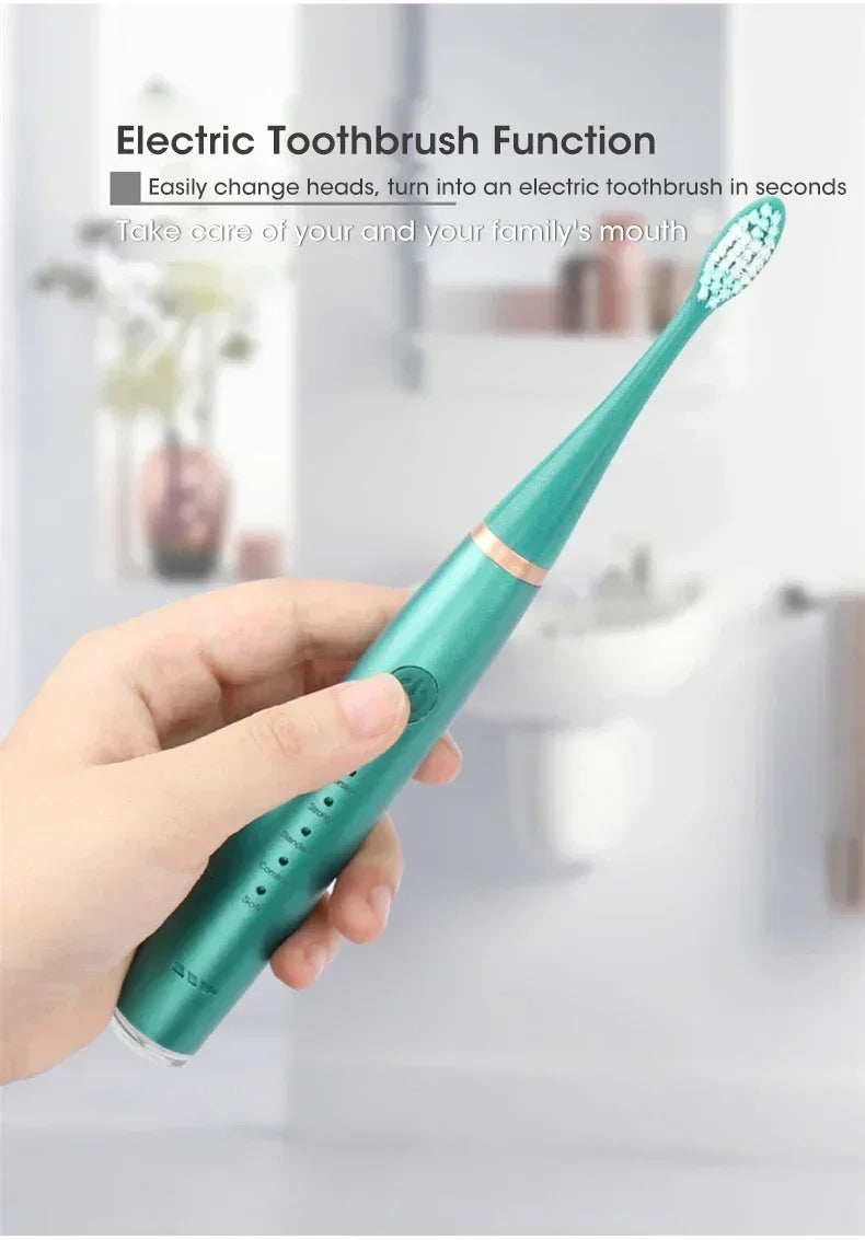 Electric Toothbrush with Sonic Cleaning 3-in-1 for Removing Tartar Whitening Teeth Oral Care USB Charging Replacing Brush Head