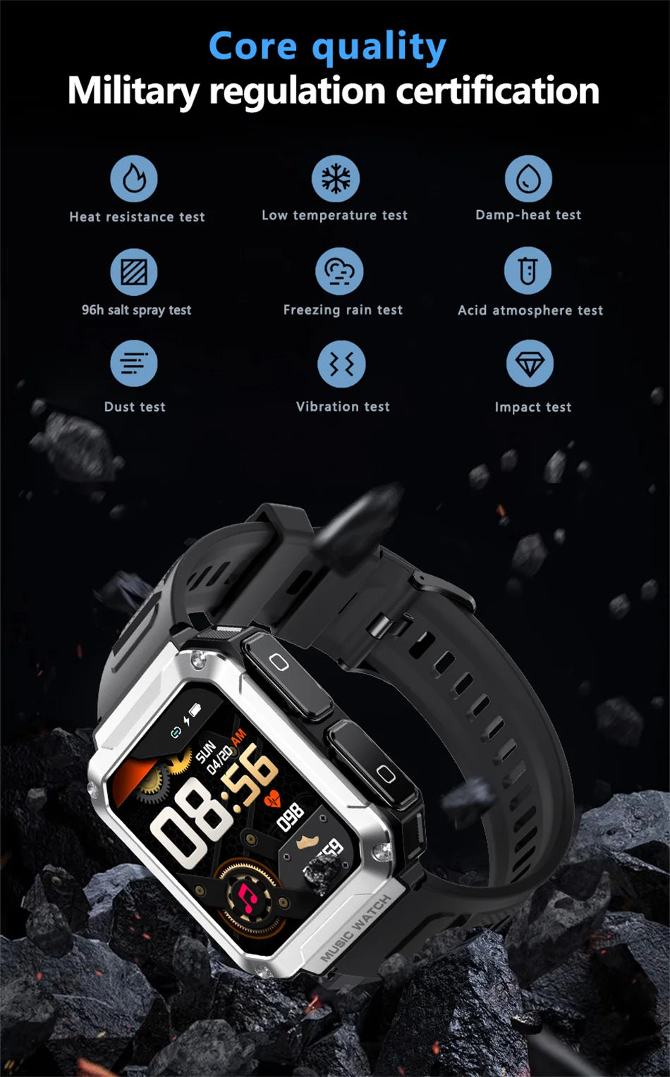 LIGE 2024 Smart Watch With Earbuds TWS 4G RAM Bluetooth Call Local Music Control Blood Pressure Smartwatch For Men Android iOS