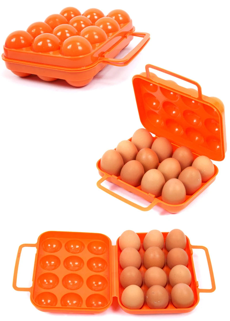 2/4/6/12 Grid Egg Storage Box Container Portable Plastic Egg Holder for Outdoor Camping Picnic Eggs Box Case Kitchen Organizer