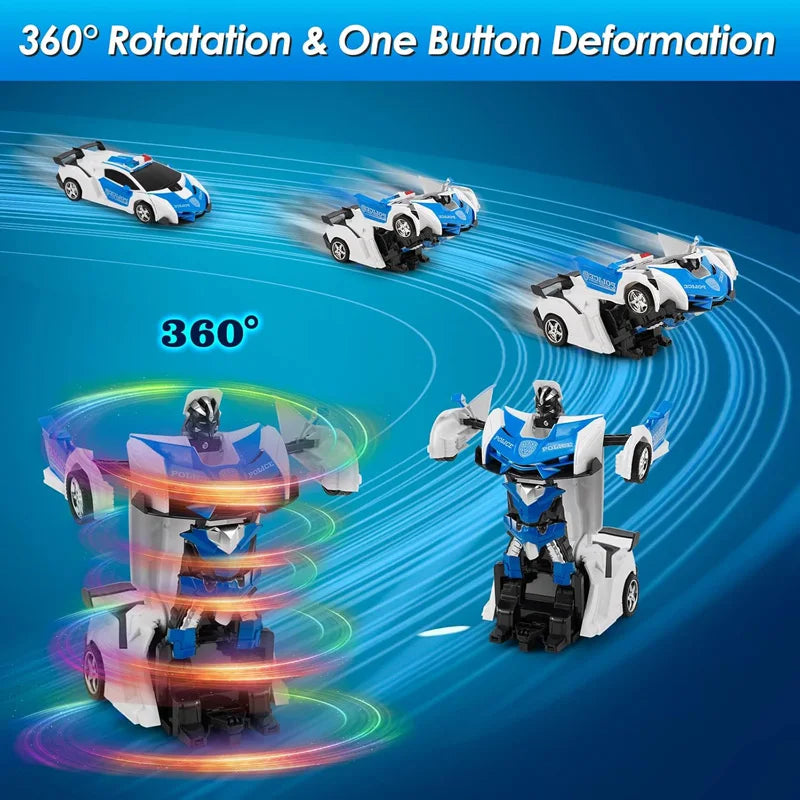 Electric RC Car 2 In 1 Transformation Robots Sports Vehicle Model Robots Boys Toys Remote Cool RC Deformation Cars Kid Toy Gifts