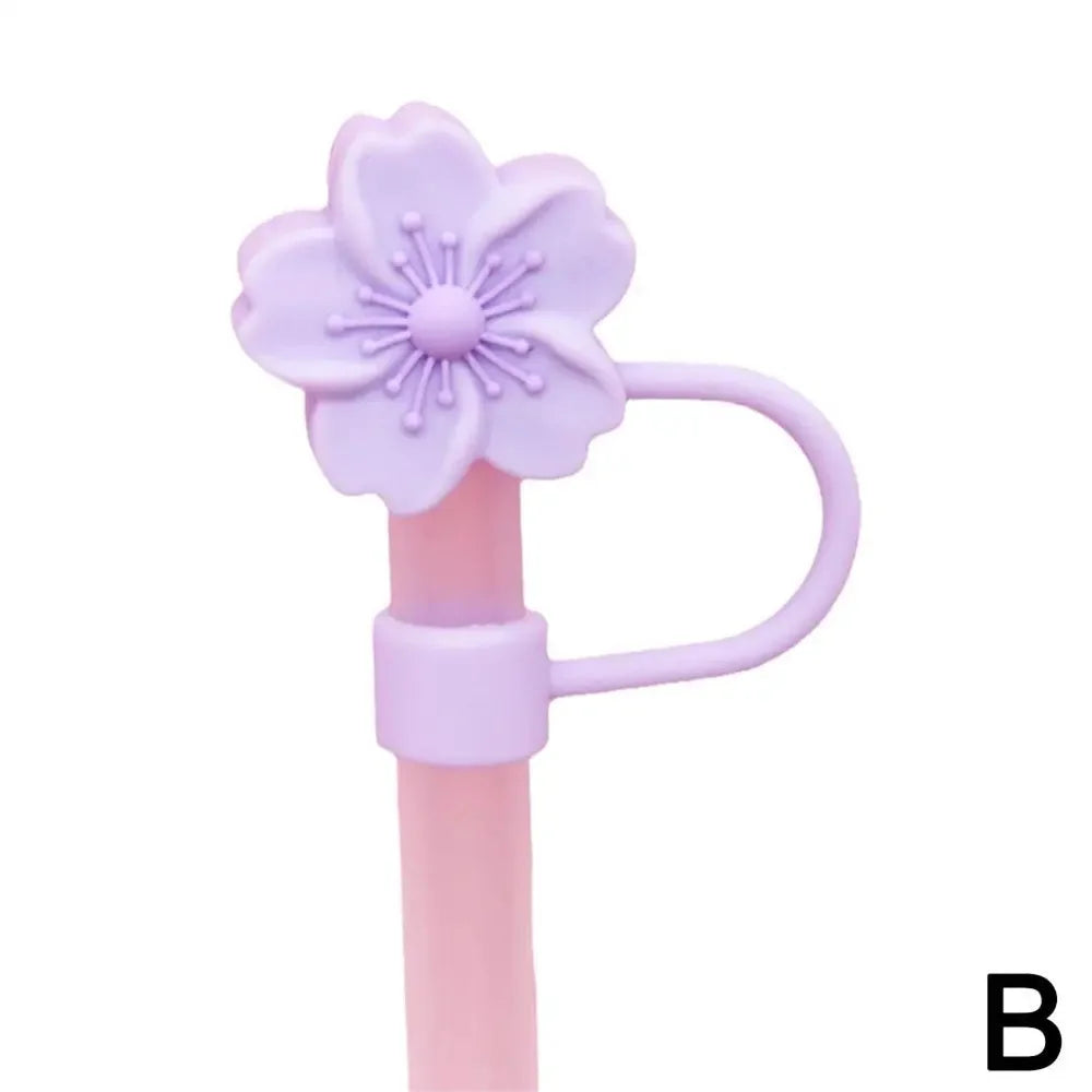 Flower Silicone Straw Covers For Water Glass Bottle Flower Shape Drinking Dust Cap Straw Tips Cover Cup Accessories For 8mm