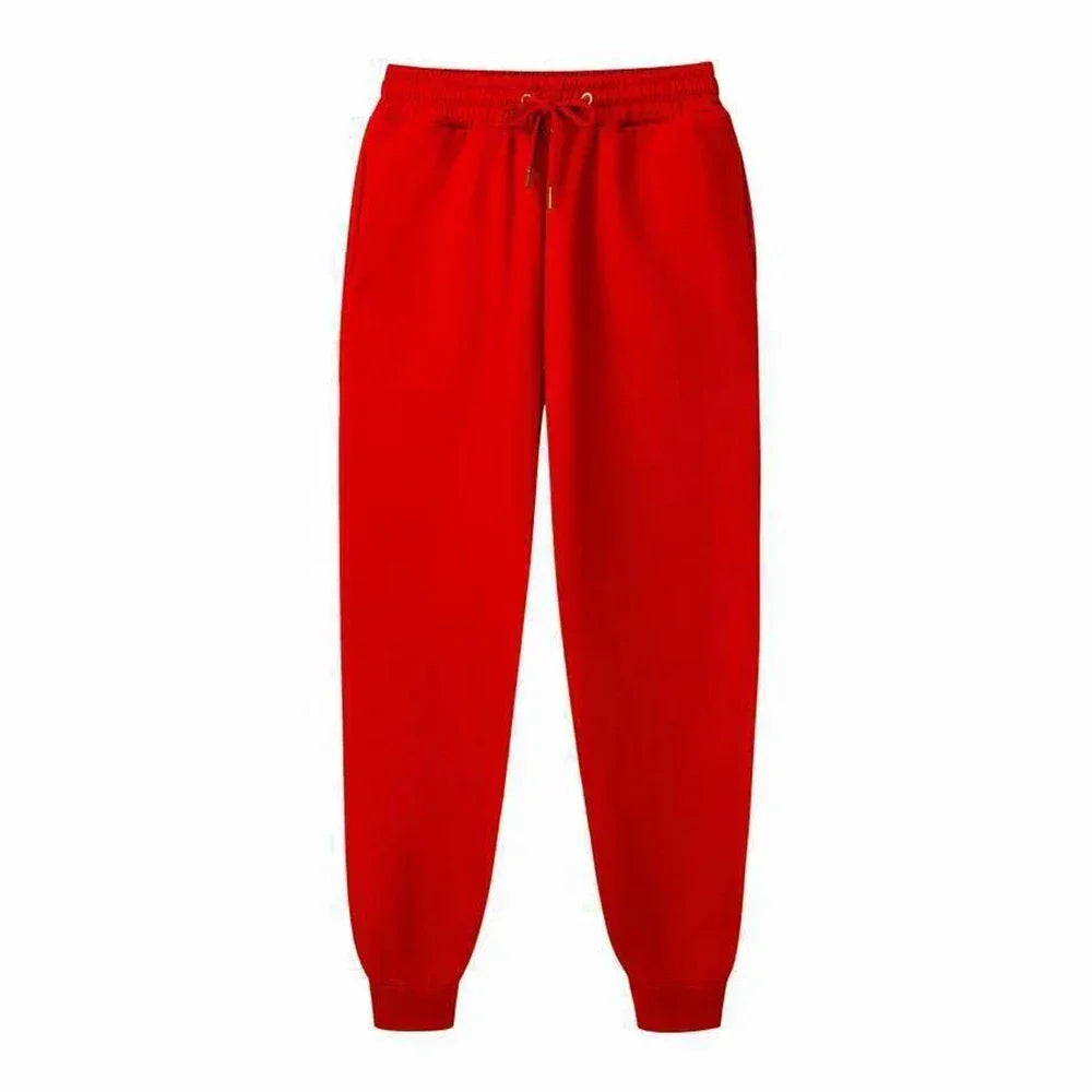 Men's Casual Sweatpants Fleece Sports Pants Unisex Fashion Solid Loose Trousers Streetwear Autumn Winter Jogging Fitness Pants