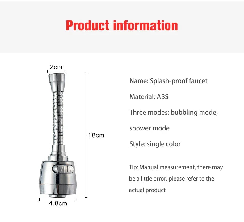 Kitchen gadgets 2/3 Mode Faucet 360 Degree Rotation Filter Extension Tube Shower Water Saving Tap Universal Kitchen  Accessories