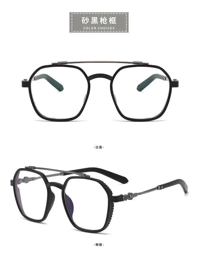 1PCs Blue Light Blocking Fashion High-end Glasses Men Optical Clear Glasses Black Square Frame Eyeglasses Anti-radiation