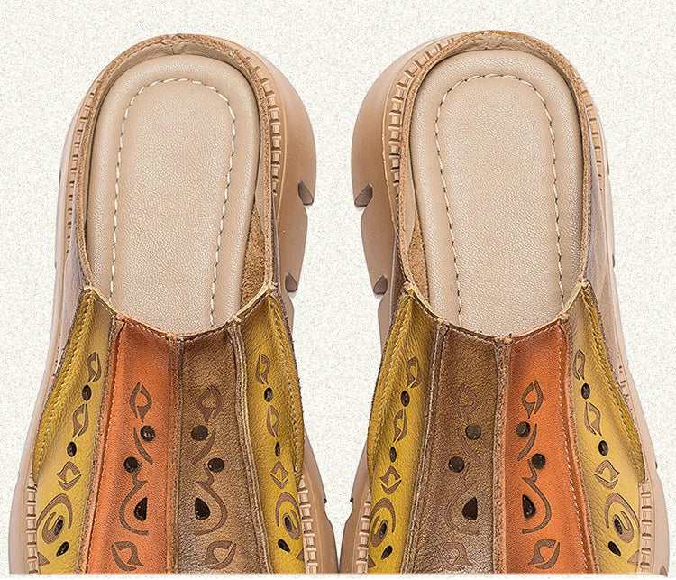 GKTINOO Genuine Leather Summer Shoes Women Slippers Wedges Outside Slides Leisure 2025 New Handmade Concise Ladies Slippers