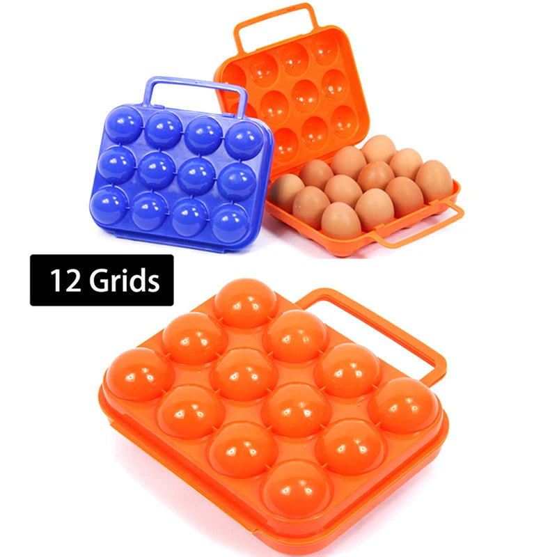 2/4/6/12 Grid Egg Storage Box Container Portable Plastic Egg Holder for Outdoor Camping Picnic Eggs Box Case Kitchen Organizer