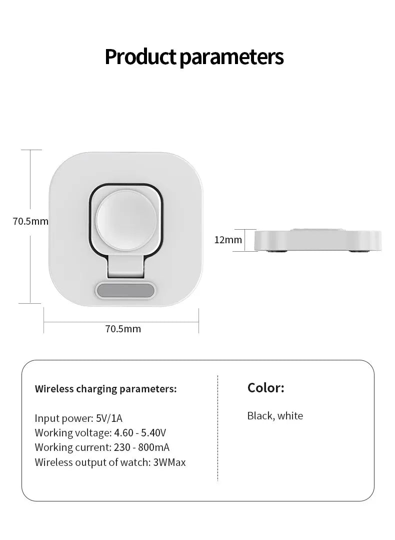 Magnetic Wireless Watch Charger Station Dock for Apple Watch Series IWatch S8 Ultra 7 6 5 4 Portable Fast Charging Base Bracket