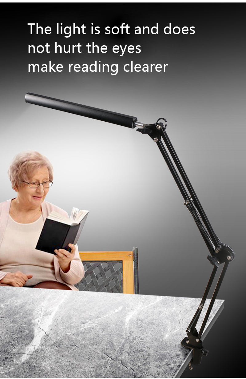 LED Lamp Vintage Portable Lamps with Clamp Book Reading Folding Writing Study Light Fixture for Nail Manicure Table