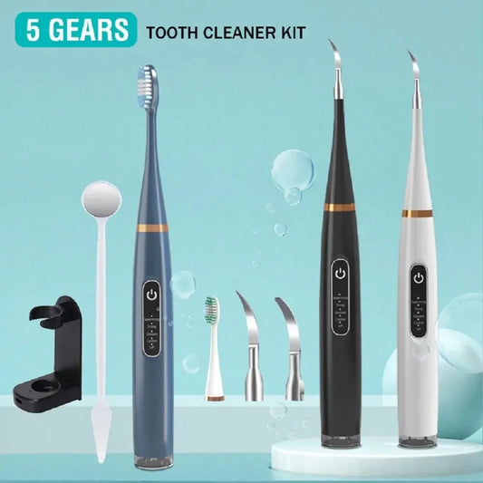 Electric Tooth Whitening Brush Frequency Sonic Teeth Cleaner Dental Scaler Toothbrush Calculus Plaque Remover Stone Remover Kit