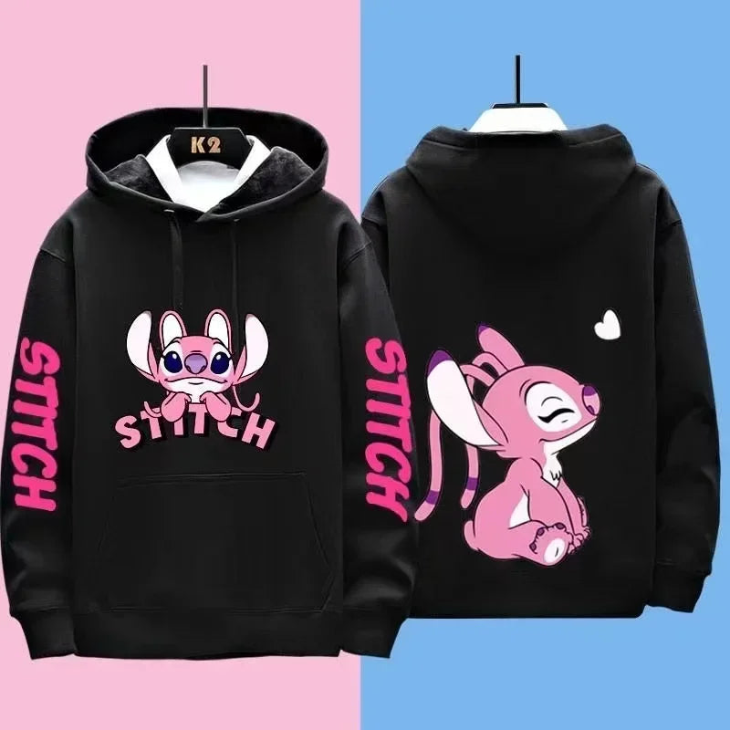 Miniso Funny Anime Autum Winter Men Women Hoodie Children Clothe Kid Girl Boy Lilo and Stitch Sweatshirt Manga Hoody Baby Casual