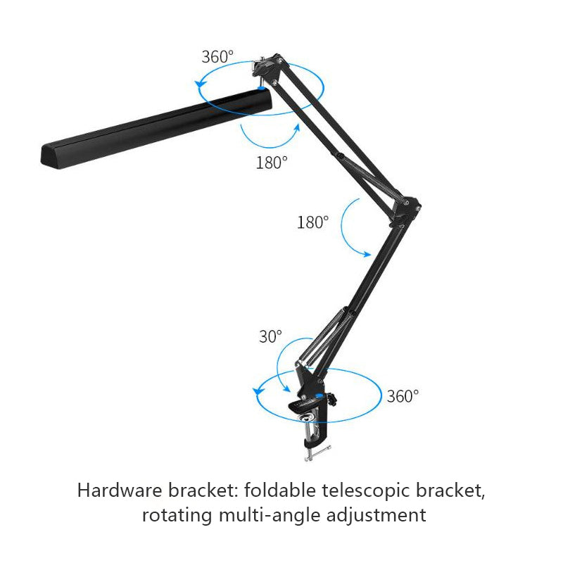 LED Lamp Vintage Portable Lamps with Clamp Book Reading Folding Writing Study Light Fixture for Nail Manicure Table