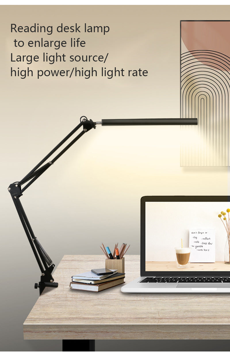 LED Lamp Vintage Portable Lamps with Clamp Book Reading Folding Writing Study Light Fixture for Nail Manicure Table