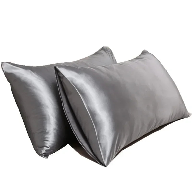 1PC Pure Satin Silk Soft Pillowcase Cover Bedding pillow Cover Rectangle Pillow Cases Bed Linings Multicolor