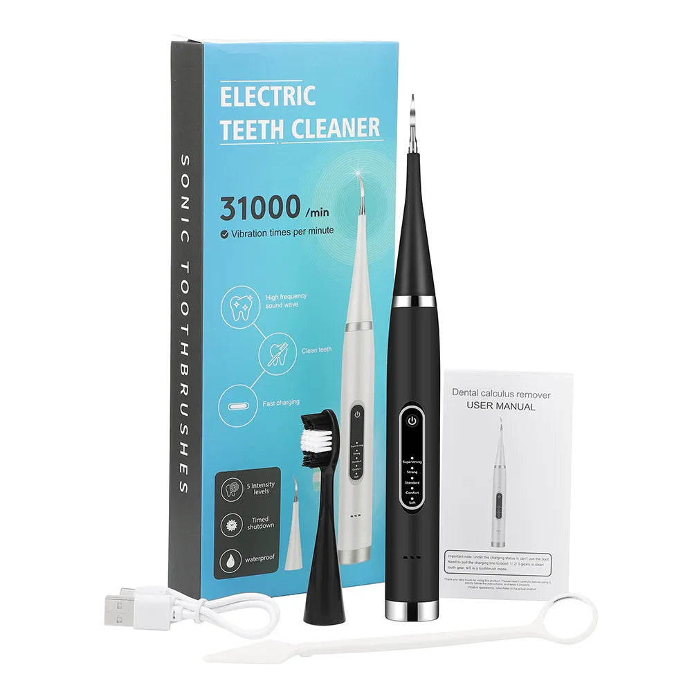 Electric Tooth Whitening Brush Frequency Sonic Teeth Cleaner Dental Scaler Toothbrush Calculus Plaque Remover Stone Remover Kit