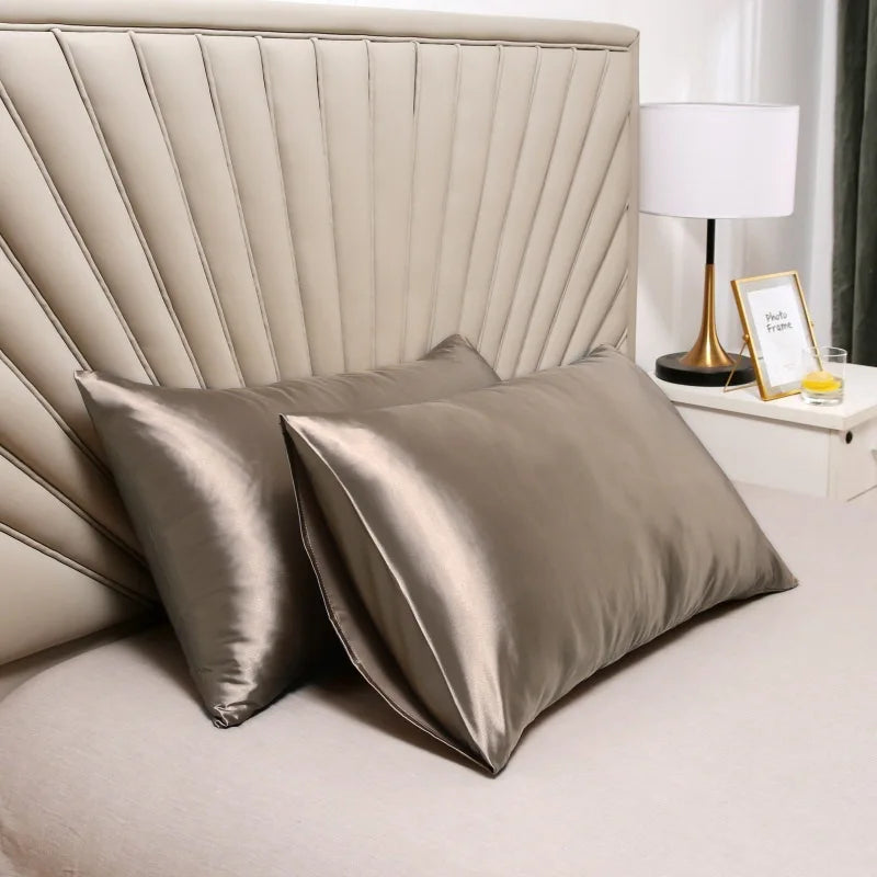 1PC Pure Satin Silk Soft Pillowcase Cover Bedding pillow Cover Rectangle Pillow Cases Bed Linings Multicolor