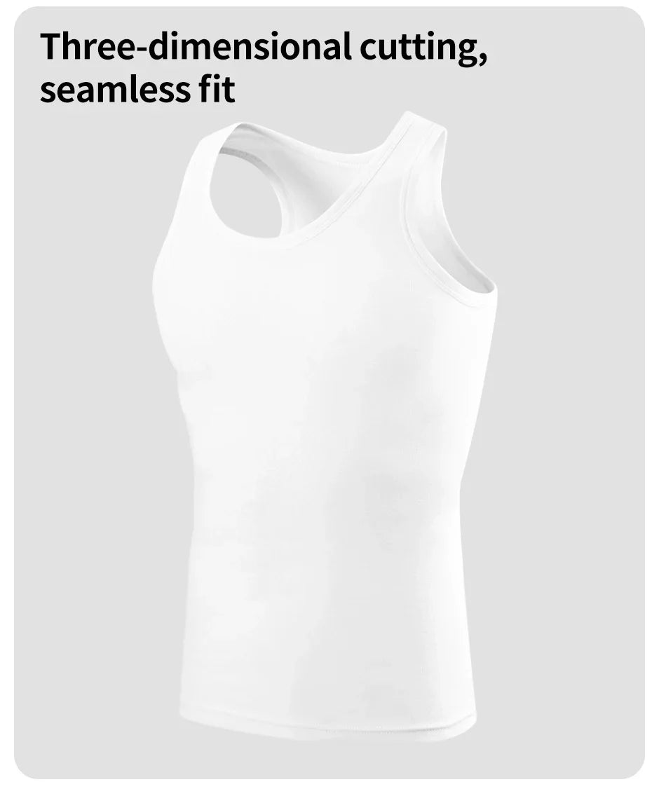 Men's solid color basic cotton narrow shoulder vest fashion casual men's T-shirt sports fitness Joker round neck youth vest