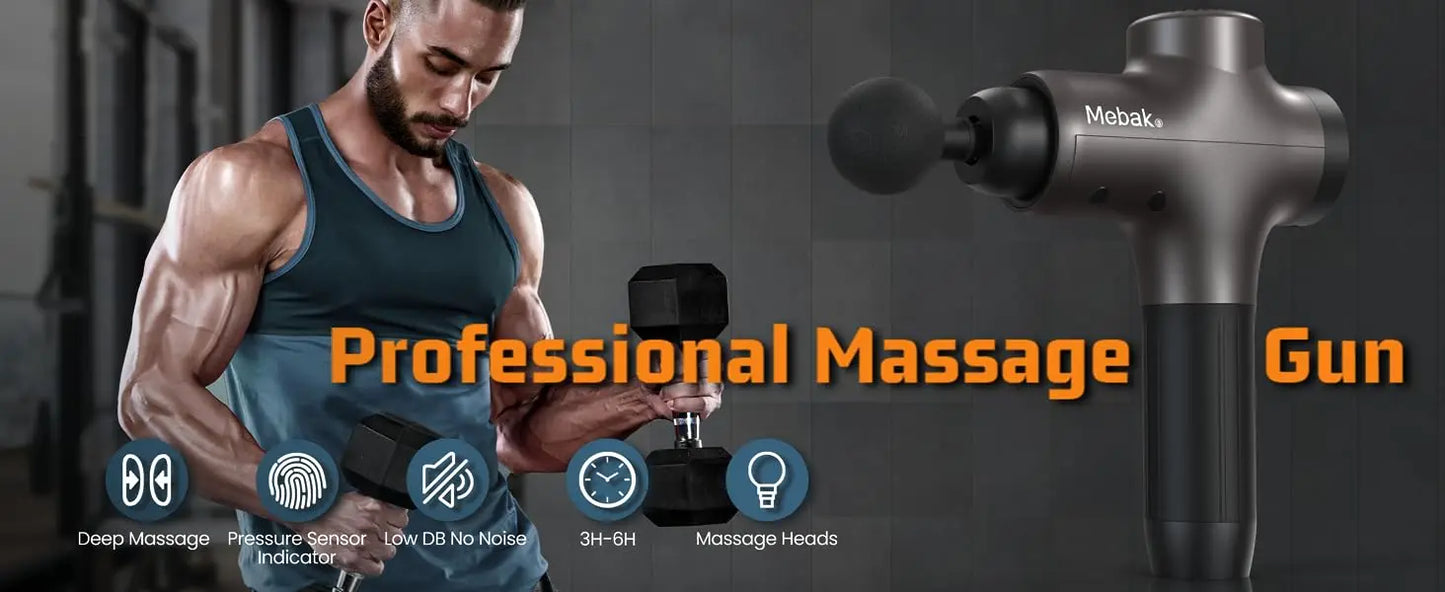 Mebak 3 Massage Gun, Massage Gun Deep Tissue, Professional Muscle Percussion Massage Gun,for Shoulder Leg Back Body Pain Relief