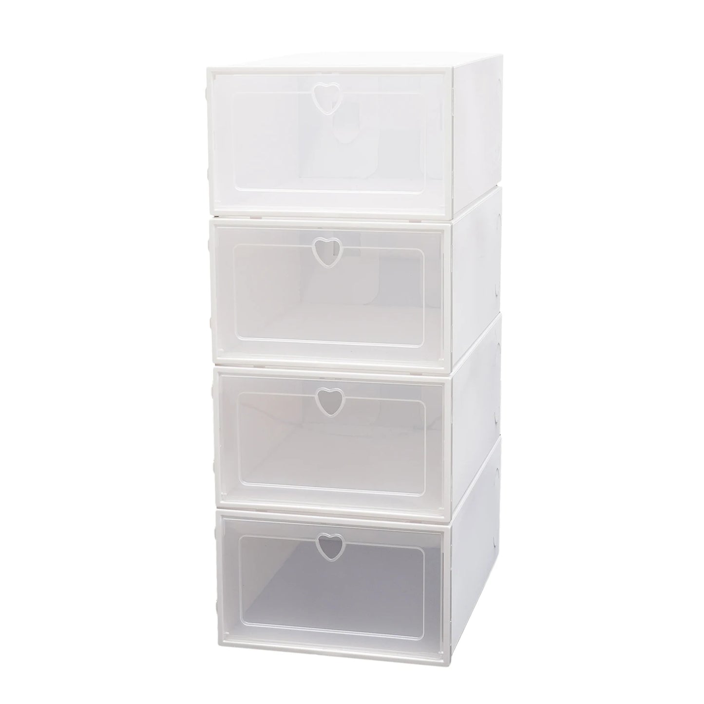 20 PCS Fold Plastic Shoes Case Thickened Transparent Drawer Case Plastic Shoe Boxes Stackable Box Shoe Organizer Shoebox