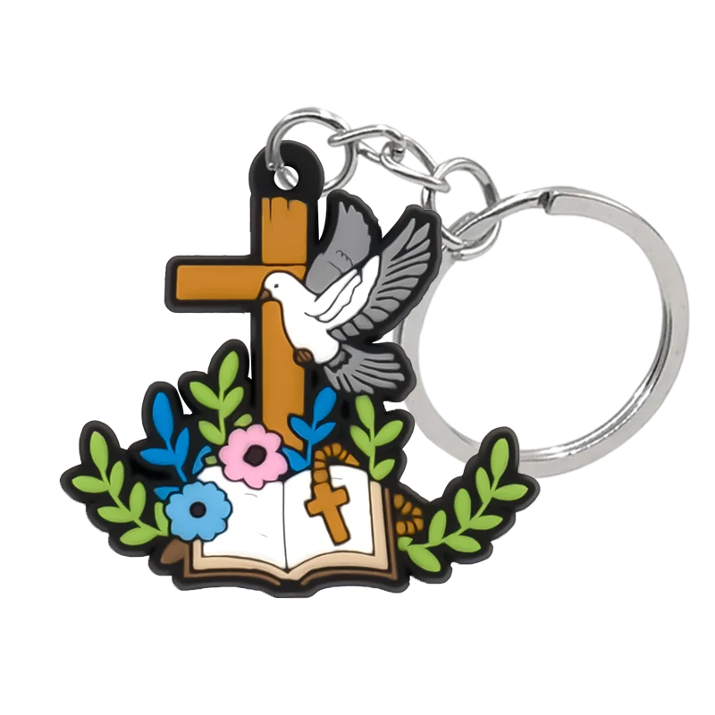 1PCS Religious Series Keychain Cross Bible Keyring Women Men Faithful keyring Room Key Car Key Accessories Kids Friends Key Gift