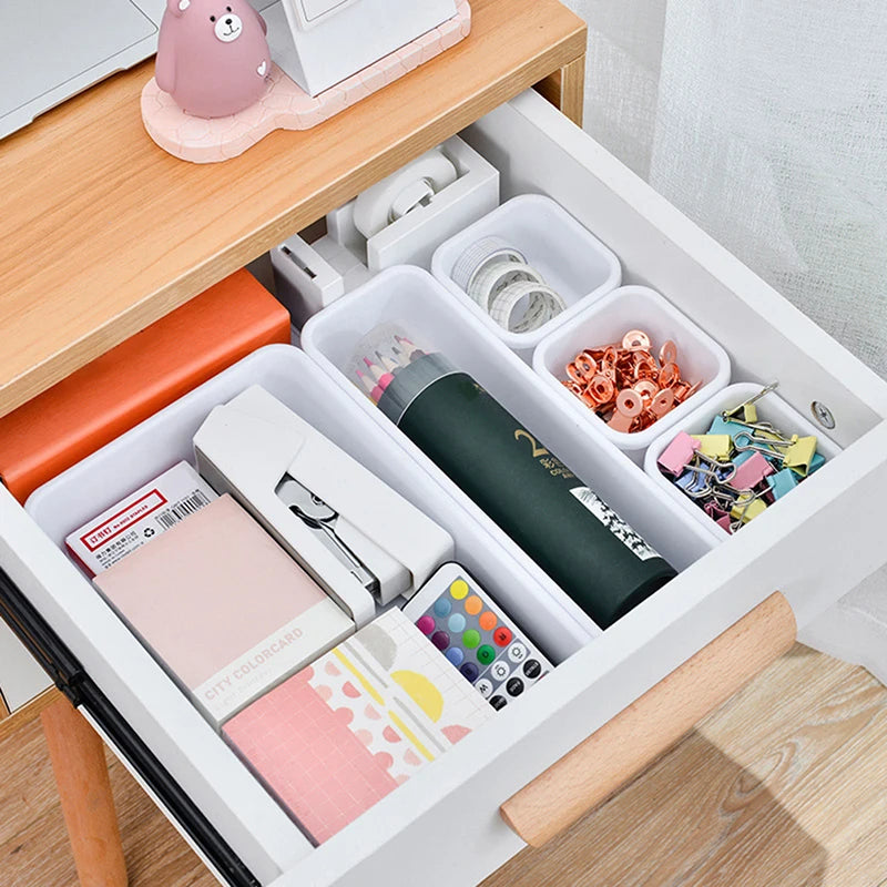 13Pcs/Set Drawer Organizers Separator For Home Office Desk Stationery Storage Box For Kitchen Bathroom Makeup Organizer Boxes