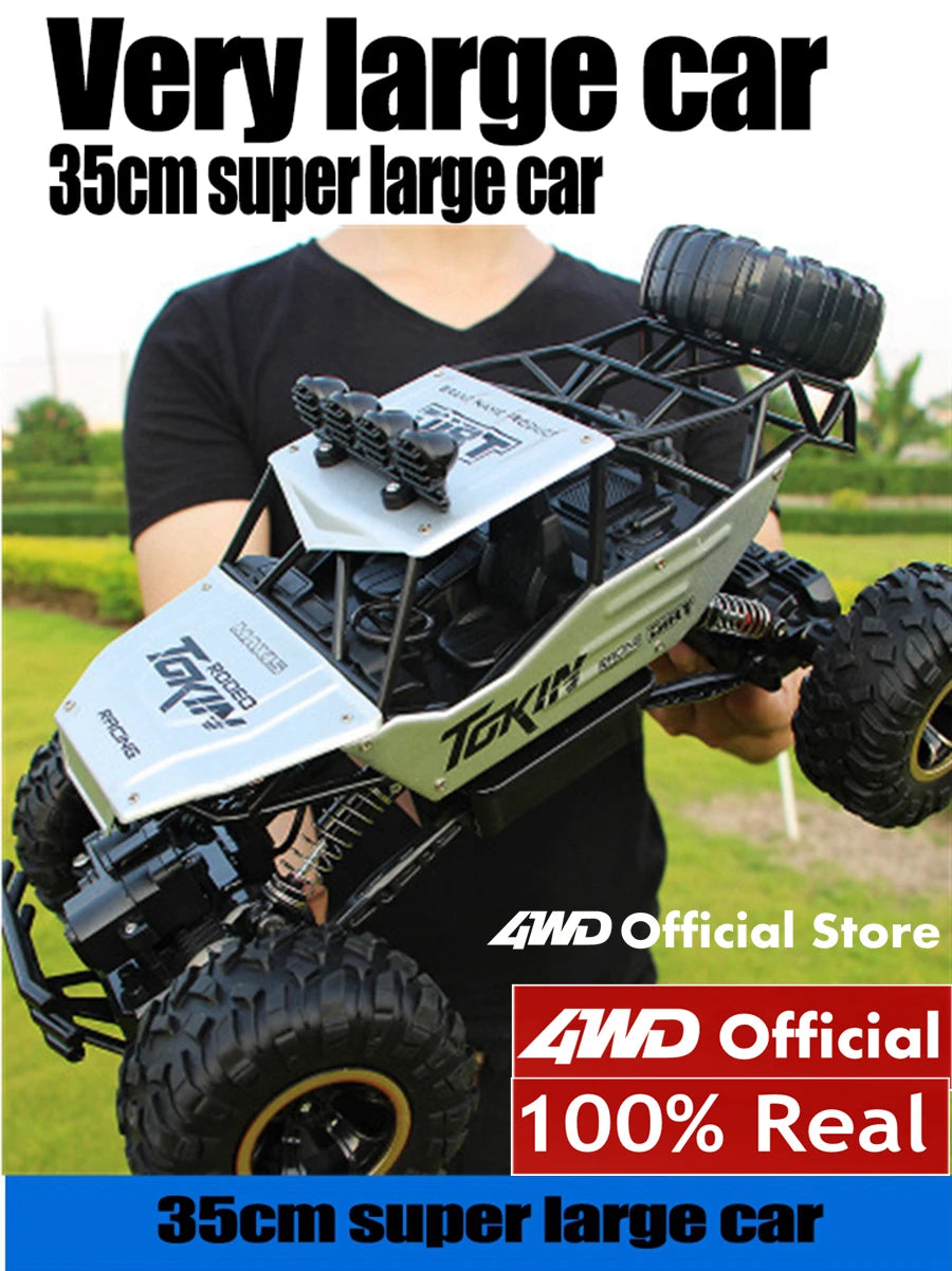 1:16 4WD RC Car With Led Lights Remote Control Cars Buggy Off Road 4x4 Radio Control Alloy Trucks Boys Toys for Children