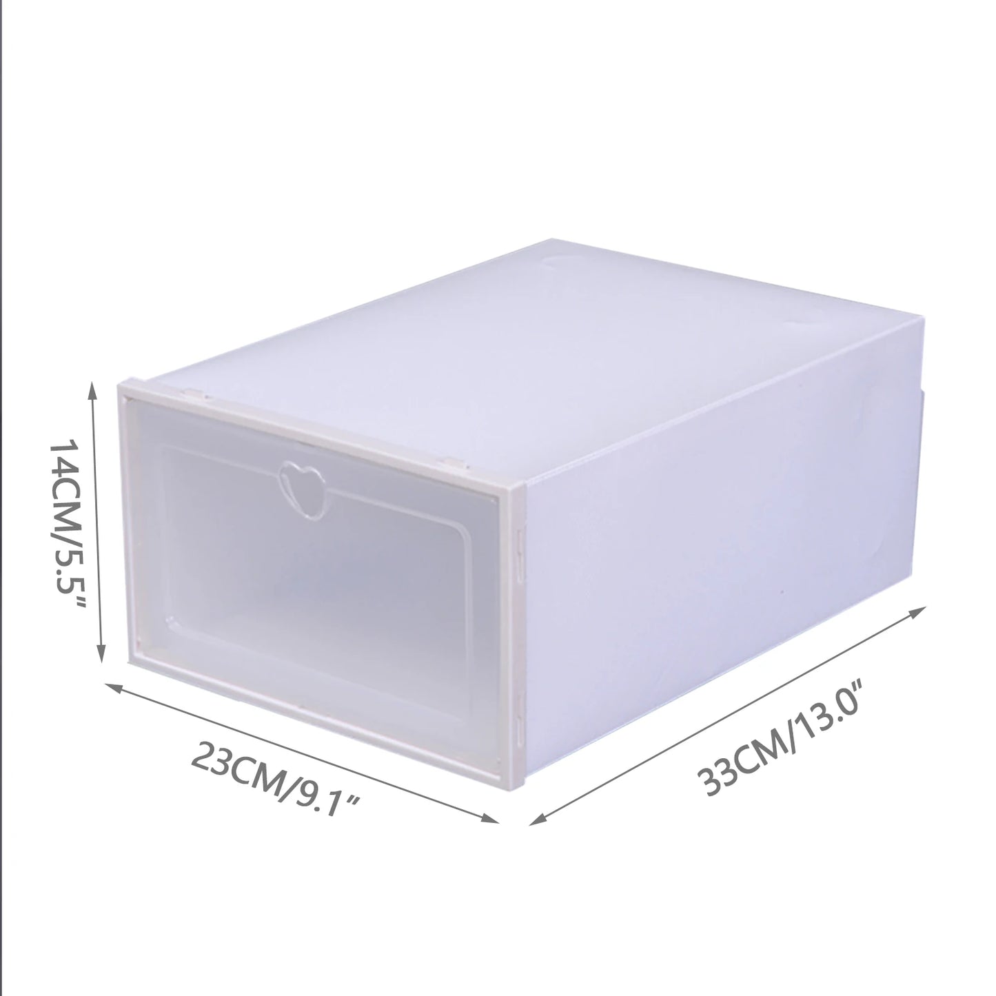 20 PCS Fold Plastic Shoes Case Thickened Transparent Drawer Case Plastic Shoe Boxes Stackable Box Shoe Organizer Shoebox