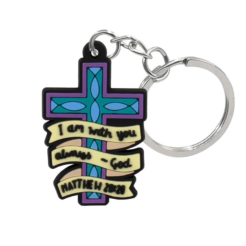 1PCS Religious Series Keychain Cross Bible Keyring Women Men Faithful keyring Room Key Car Key Accessories Kids Friends Key Gift