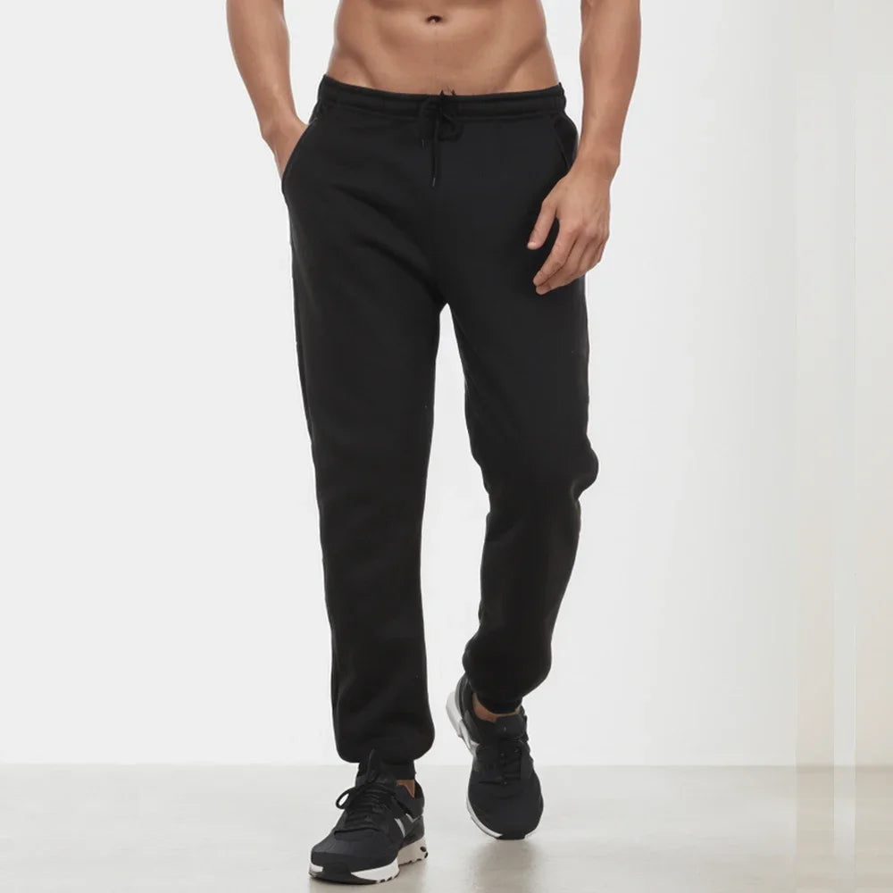 Men's Casual Sweatpants Fleece Sports Pants Unisex Fashion Solid Loose Trousers Streetwear Autumn Winter Jogging Fitness Pants