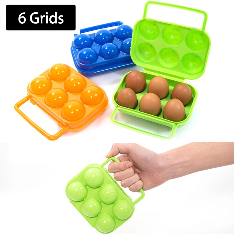 2/4/6/12 Grid Egg Storage Box Container Portable Plastic Egg Holder for Outdoor Camping Picnic Eggs Box Case Kitchen Organizer