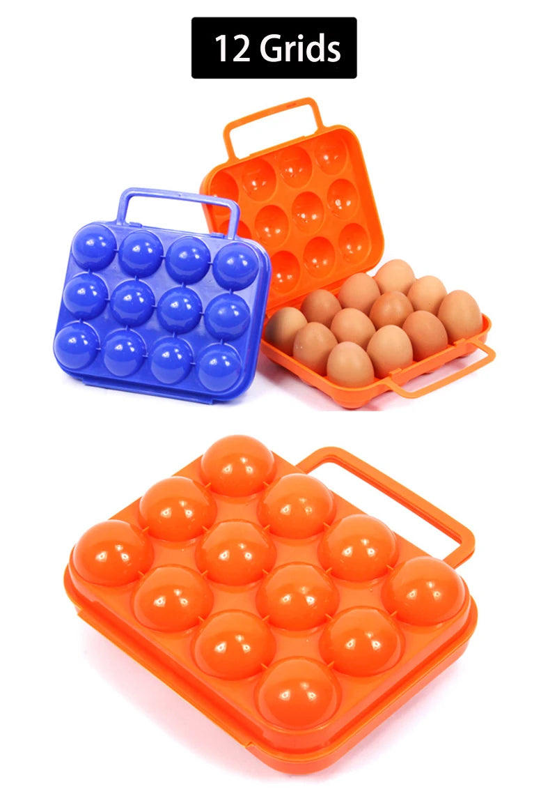 2/4/6/12 Grid Egg Storage Box Container Portable Plastic Egg Holder for Outdoor Camping Picnic Eggs Box Case Kitchen Organizer