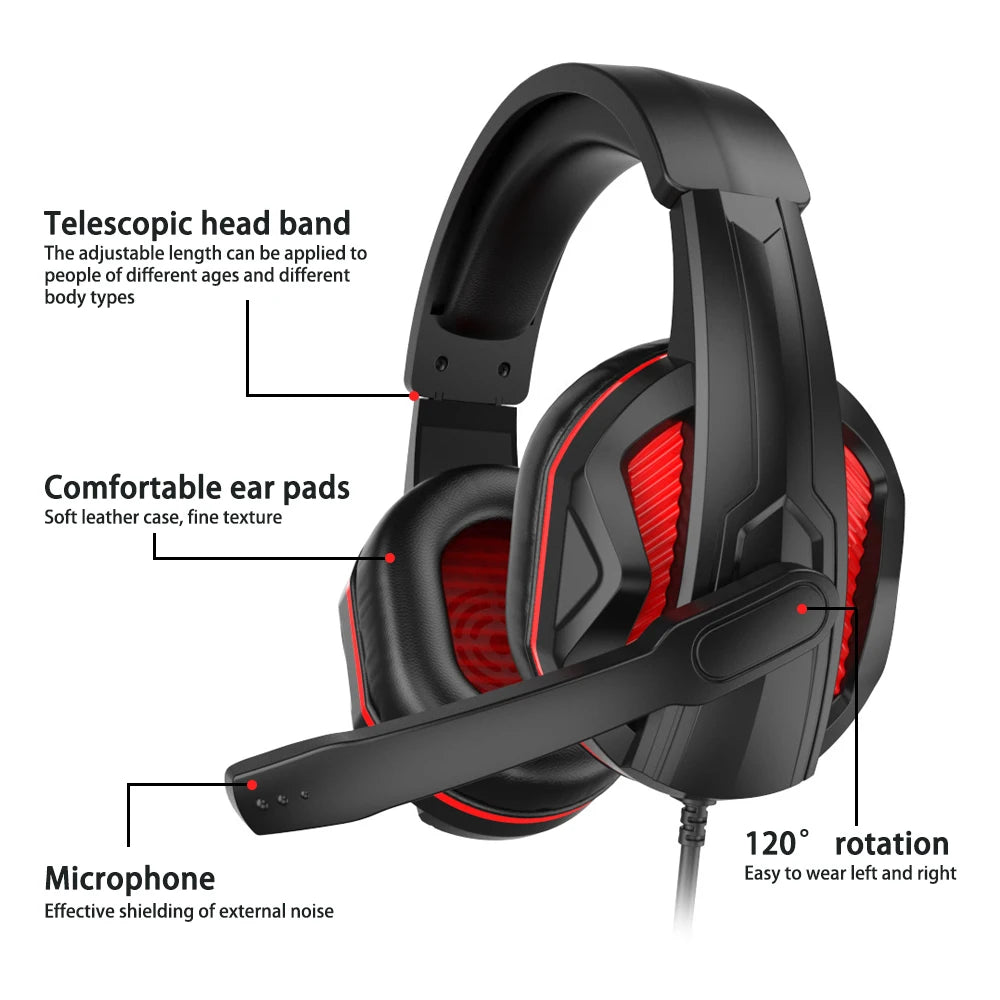 Game Headsets Noise Reduction Headphones Subwoofer Surround Stereo Sound Earphones With Microphone Earphone For Xbox One PS4 PS5