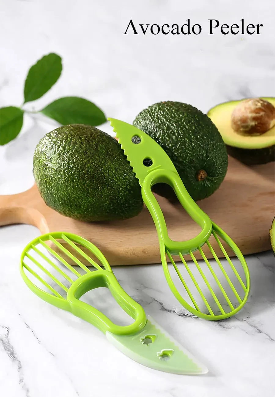 Multifunctional Avocado Cutter Corer Butter Fruit Slicer Peeler Pulp Separator Plastic Knife Kitchen Tools Gadgets Accessories